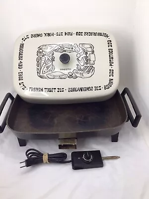 Vintage MCM PRESTO Electric Skillet 15  High Dome Fry Pan W/ Power Control • $34.95