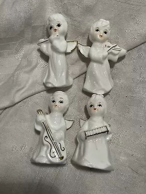 Vintage White Bone China Christmas Angel Musician Figurines  • $9.99