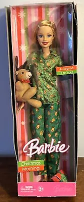 Barbie Doll 2006 Christmas Morning With Surprise Reindeer J0550 Green PJs New • $27.21