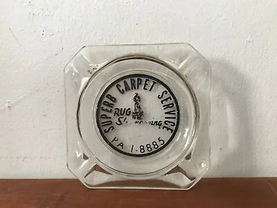 Vtg Superb Carpet Service Rug Shampooing Manahawkin NJ Promotional Glass Ashtray • $14.99