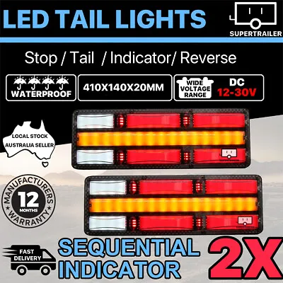 2X Sequential Indicator LED Tail Lights Trailer Ute Caravan Truck Stop 10-30V • $56.95