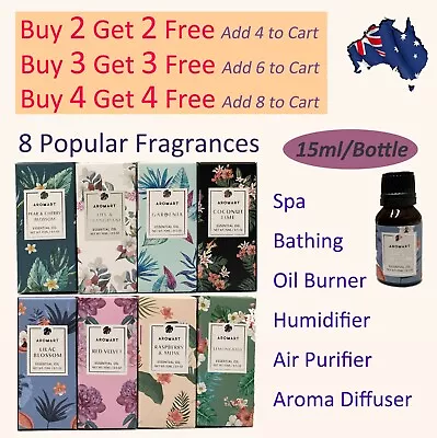 $10.95 • Buy 15ml AROMART Essential Oil Aromatherapy Gift Pure Oils For Humidifier Diffuser