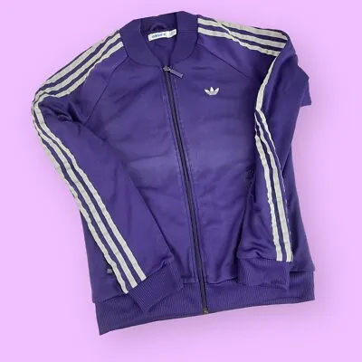 $32 • Buy Adidas Trainning Sports Jacket Purple With Gray Stripes