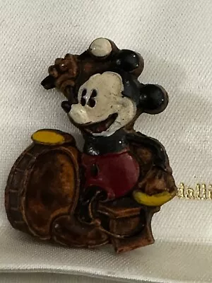 Rare Limited Vintage Antique Mickey Mouse Drum Pin Brooch Wood 1930s Syrocco • $39