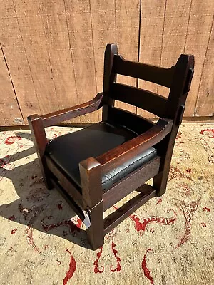 Antique  Large   HARDEN  ARTS And CRAFTS  Arm Lounge Chair Stickley Era W7658 • $1250