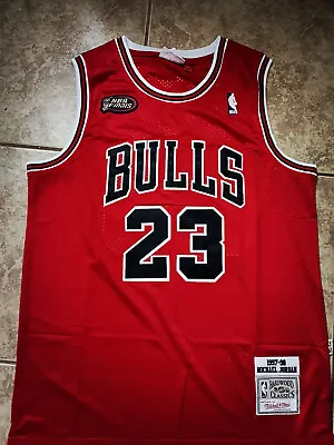 Michael Jordan Jersey Chicago Bulls Vintage Throwback Red Jersey #23 US Seller • $54.99