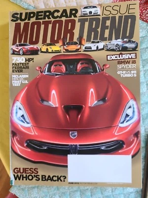 $3.50 • Buy MOTOR TREND 2012 JUNE - SRT VIPER, VITESSE, MP4-12C, GT-R V 911S