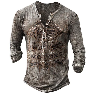 $16.14 • Buy Autumn Men's Clothes Long Sleeve Henley Shirt Baggy V Neck Vintage Tops T Shirt
