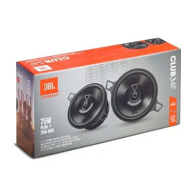 NEW Pair JBL CLUB 34F 3.5  2-Way Car Coaxial Speakers Silk Tweeters 25 Watt RMS • $64.89