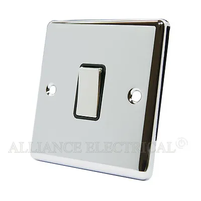 Polished Mirror Chrome Classical 1 Gang Switch -10 Amp CPC1GSWIBC • £6.80