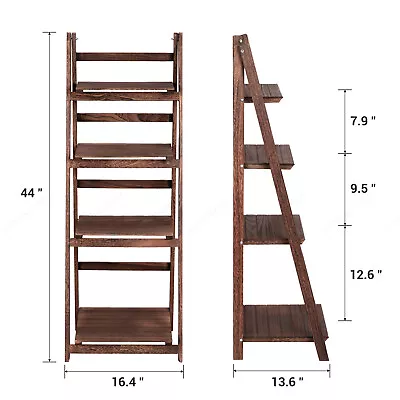 Foldable 4-Tier Ladder Bookcase Storage Rack Plant Stand Bookshelf Display Shelf • $36.25