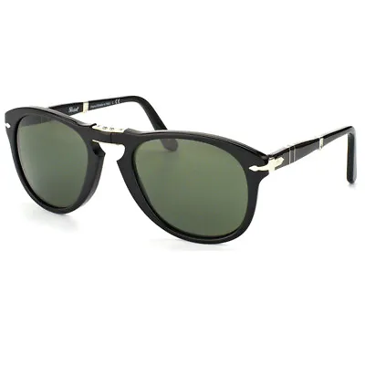 $178.51 • Buy Authentic Persol PO 714 Black 95/58 Folding Sunglasses Green Polarized Lens