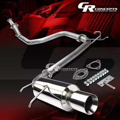 4  Rolled Muffler Tip Catback Exhaust Race System For 90-93 Acura Integra Da/db • $159.95