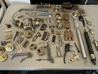 Huge Lot Of Vintage Antique Door Hardware Locks Doorknob Handles Brass • $55