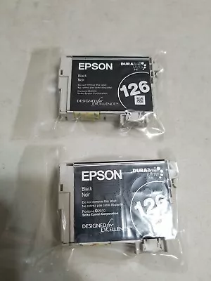 Lot Of 2 Genuine Epson 126 Black Ink Cartridges  • $26