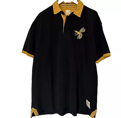 Wasps Official Polo Shirt Ellis Rugby Supporters Rugby Union Black Yellow 2XL • £15