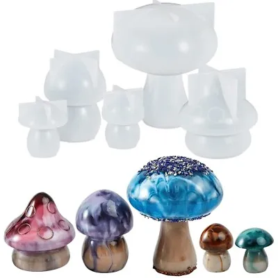 £8.59 • Buy 4/5 PCS Mushroom Silicone Mould DIY Epoxy Resin Casting Craft Mold Set