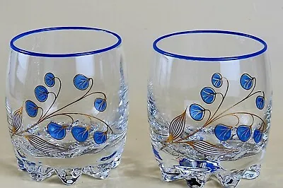 Italian By Giorgi Glassware Set Of 2 Drinking Glasses Hand Painted Signed/MCM • $36