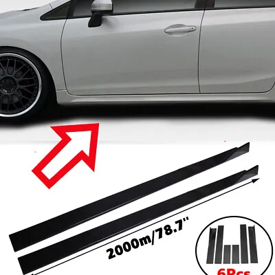 For 2006-2011 Honda Civic Mugen PP MU Style Side Skirts Body Kit Polished PP • $75.49