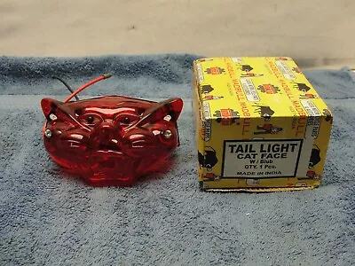 Vintage Tinku Madbull Cat Face Taillight Tail Brake Lamp Light Chopper Bobber. • $24.99