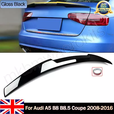 Rear Trunk Spoiler Wing For Audi A5 B8/B8.5 Coupe 2008-2016 M4 Style Gloss Black • £52.85