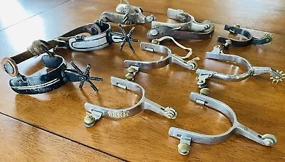 Lot Of Vintage Metal Cowboy Spurs 2 Matching Pairs And 5 Singles 9 Pieces Total! • $49.99