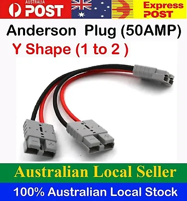$12.50 • Buy 50 Amp Anderson Plug Connector Double Y Adaptor 1 To 2 6mm Automotive Cable