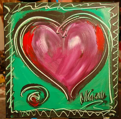 HEART ART  PAINTING BY MARK KAZAV  Modern  Original Oil Abstract H65H • $99