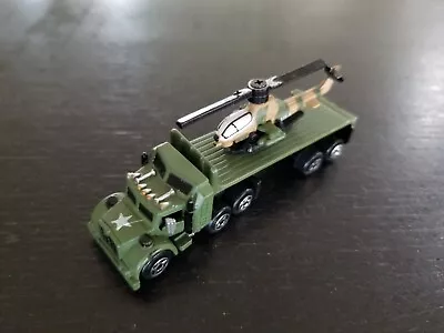 Micro Machines Flatbed Semi W/ AH-1 Cobra Helicopter -VGC- Green Military • $16.50