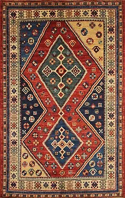 $499 • Buy 4x7 Ft  Multicolor Gabbeh Tribal Afghan Hand Knotted Wool Area Rug
