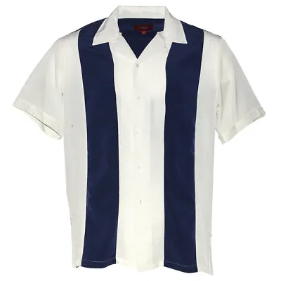 Maximos Men's Retro Classic Two Tone Bowling Casual Dress Shirt Charlie Sheen • $25.88