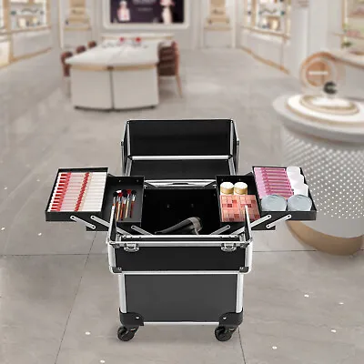 Professional Rolling Makeup Train Case Makeup Storage Organizer Cosmetic Trolley • $59.85