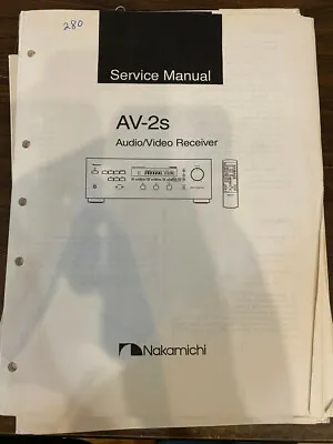 NAKAMICHI AV-2S AV2S Service Manual **ORIGINAL** • $18.99