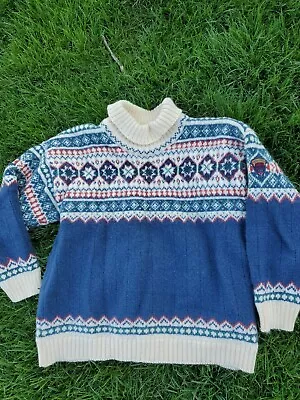 Dale Of Norway 100% Wool Vintage Ski Sierra Nevada Turtleneck Sweater Jumper S • $90