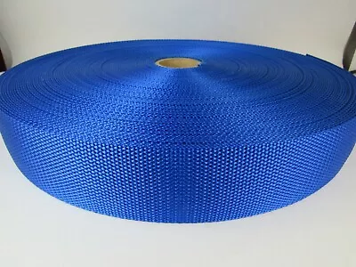 2in Wide BLUE Nylon Webbing 25 Ft Medium Duty; Crafts Bag Straps Handles Sewing • $12.99