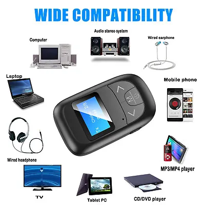 Bluetooth 5.0 Transmitter Receiver 4 IN 1 Wireless Audio 3.5mm USB Aux Adapter • $11.38