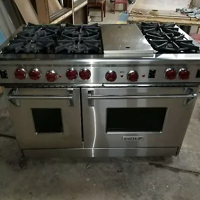 WOLF Pro Series Gas Range GR486G 48 Stainless 6 Burner Double Oven Griddle • $1