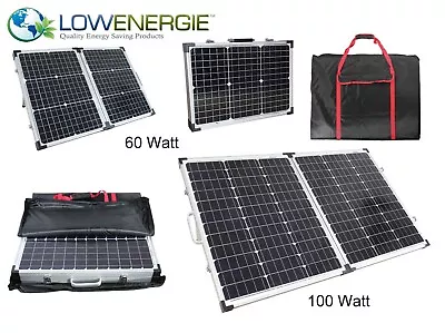 40W/60W/100W Portable Mono Folding Solar Panel Battery Charger Camping Caravan • £49.99