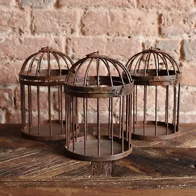 Vintage Metal Hanging Bird Cage - Rustic Candle Holder - Reclaimed Lantern • £30