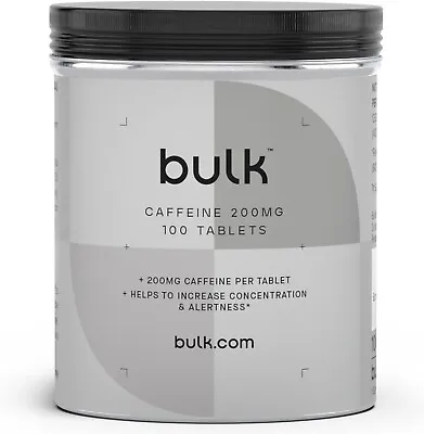 Bulk Caffeine 200mg 250 Tablets Pre Workout Increase Concentration Alertness • £18.95