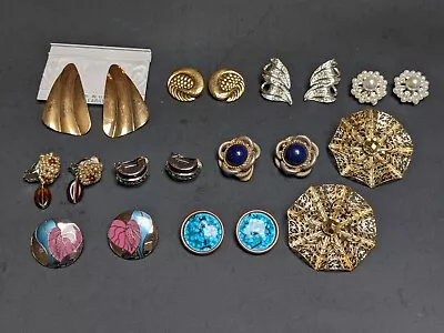 Vintage Clip On Post Earrings Lot Designer Laurel Burch Coro Matisse Renoir Wow! • $25