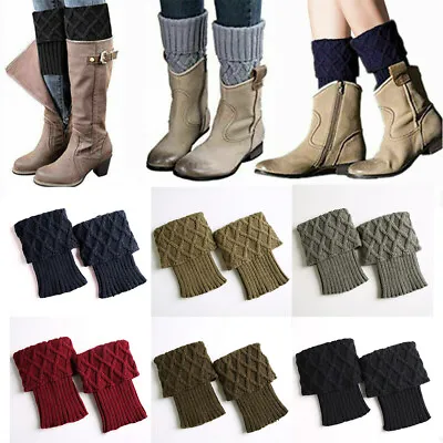£5.95 • Buy Ladies Short Leg Warmers Crochet Cuffs Ankle Toppers Knitted Trim Boot Socks UK