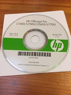 HP Officejet Pro L7300 L7500 L7600 L7700 Mac OS X 10.3 10.4 Drivers Disc CD • $13.49