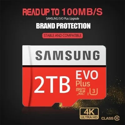 2TB Samsung EVO Plus Micro SD Card Micro SDXC Memory Card Class 10 U3 TF Card • £12.99