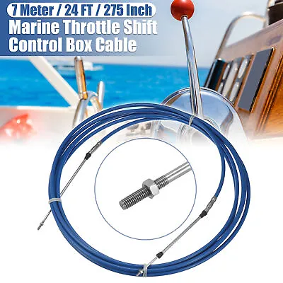 24ft 7 Meter 275inch Marine 33C Throttle Control Cable For Outboard Engine Blue • $31.61