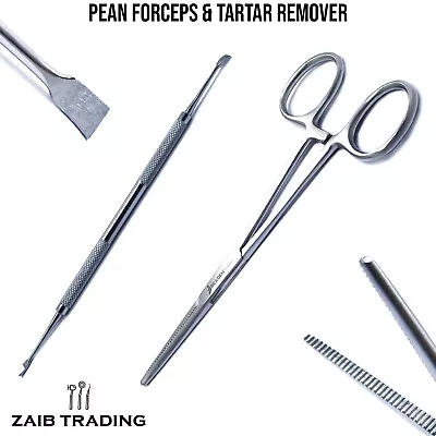 Dog Teeth Tartar Removal Scraper Tool With Ear Hair Removal Forceps Best Deal CE • £7.49