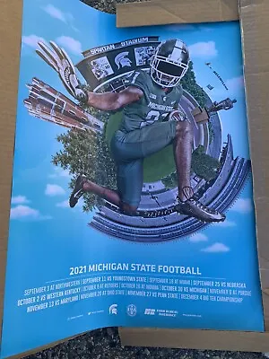 2021 Michigan State Spartans Football Schedule Poster MSU Mel Tucker RELENTLESS! • $7.99