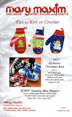 New Mary Maxim Running Shoe Slippers Crochet Kit Size Sml • $14.99