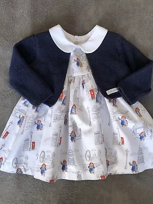 Mothercare Paddington Bear Baby Girls Dress & Cardigan Set 1-3 Months • £5.99