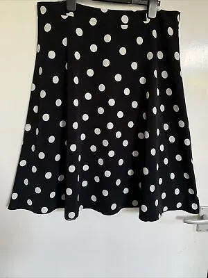 £0.99 • Buy TU Size 14 Black White Polka Dot Skirt
